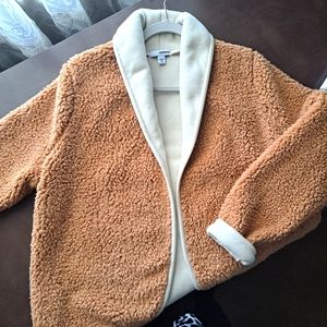 New Sonoma fuzzy teddy bear open cardigan, size medium
